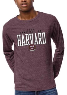 Harvard Crimson Maroon School Name Long Sleeve Fashion T Shirt