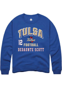 Dedaunte Scott Tulsa Golden Hurricane Mens Blue Football NIL Arch Logo Player Crew