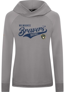 Levelwear Milwaukee Brewers Womens Grey Slender Glide Pullover