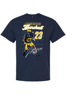 Jordan Marshall Michigan Wolverines Blue Signature Player Short Sleeve Fashion Player T Shirt