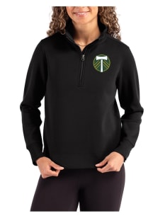 Cutter and Buck Portland Timbers Womens Black Roam Qtr Zip