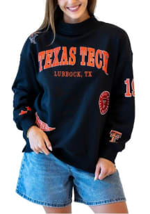 Gameday Social Texas Tech Red Raiders Womens Black All Over Scatter Crew Sweatshirt