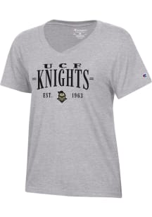 Champion UCF Knights Womens Grey V-neck Short Sleeve T-Shirt