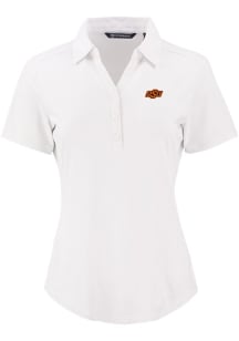 Cutter and Buck Oklahoma State Cowboys Womens White Forge Eco Polo Short Sleeve Polo Shirt