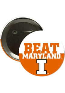 Illinois Fighting Illini BEAT Maryland 3" Button - Orange
