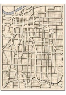 Kansas City Laser Engraved City Map Sign - Brown