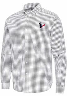 Antigua Houston Texans Mens Ash Ellis Long Sleeve Dress Shirt