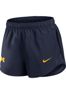 Nike Michigan Wolverines Womens Navy Blue Tempo Shorts