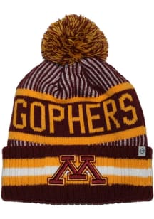 Minnesota Golden Gophers White Pin Stripe Cuff Mens Knit Hat