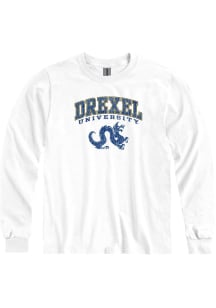 Drexel Dragons White Arch Mascot Long Sleeve T Shirt