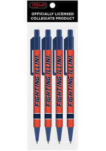 Illinois Fighting Illini 4 Pack Pen - Orange