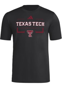 Adidas Texas Tech Red Raiders Black Locker Basketball Icon Short Sleeve T Shirt