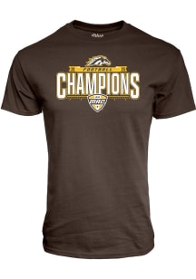 Blue 84 Western Michigan Broncos Brown 2025 MAC Football Champions Short Sleeve T Shirt