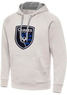 Antigua San Jose Earthquakes Mens White Full Front Victory Long Sleeve Hoodie
