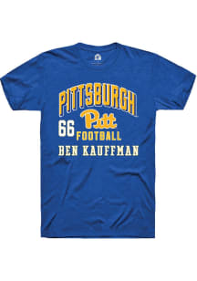 Ben Kauffman Pitt Panthers Blue Football NIL Arch Logo Short Sleeve Player T Shirt