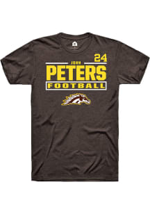 John Peters Western Michigan Broncos Brown Football NIL Stacked Box Short Sleeve Player T Shirt