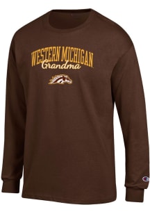 Champion Western Michigan Broncos Brown Grandma Script Jersey Long Sleeve T Shirt