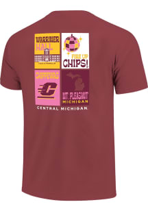 Central Michigan Chippewas Womens Maroon Preppy Posters Short Sleeve T-Shirt