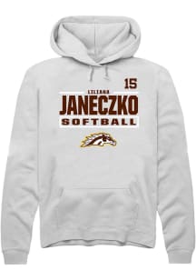 Liliana Janeczko Western Michigan Broncos Mens White NIL Stacked Box Player Hood