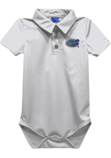 Vive La Fete Florida Gators Baby White Team Short Sleeve One Piece Polo