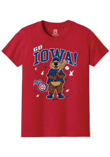 Cubbie Bear  Summit Sportswear Iowa Cubs Youth Red Silly Stars Short Sleeve T-Shirt