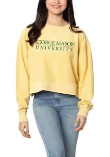 George Mason University Womens Gold Corded Boxy Crew Sweatshirt