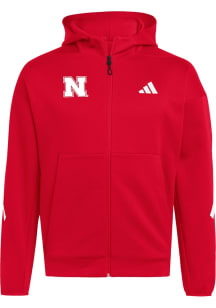 Adidas Nebraska Cornhuskers Mens Red Z.N.E. Long Sleeve Zip