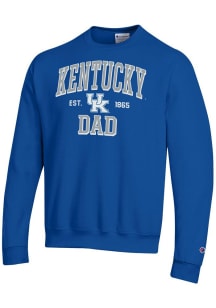 Champion Kentucky Wildcats Mens Blue Est Date Dad Powerblend Long Sleeve Crew Sweatshirt