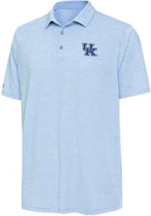 Antigua Kentucky Wildcats Mens Light Blue Distressed Stripe Short Sleeve Polo