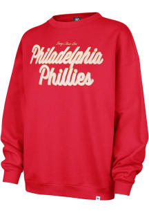 47 Philadelphia Phillies Womens Red Stoney Clover Oversized Crew Sweatshirt