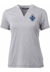 Cutter and Buck Vancouver Whitecaps FC Womens Grey Forge Short Sleeve T-Shirt