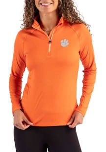Cutter and Buck Clemson Tigers Womens Orange Coastline Qtr Zip