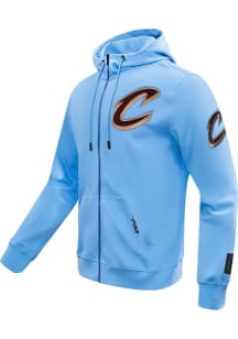 Pro Standard Cleveland Cavaliers Mens Light Blue Classic Chenille Long Sleeve Zip Fashion