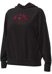 Under Armour Miami RedHawks Womens Black Arch Over Logo Icon Hooded Sweatshirt