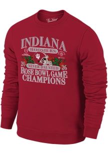 Indiana Hoosiers Mens Crimson 2026 Rose Bowl Champions Long Sleeve Fashion Sweatshirt