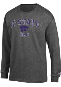 Champion K-State Wildcats Charcoal Arch Logo Dad Jersey Long Sleeve T Shirt