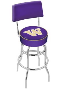 Washington Huskies Double-Ring Swivel with Back Pub Stool - Black
