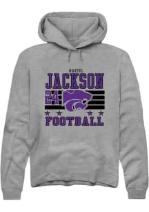Martel Jackson K-State Wildcats Mens Grey Football NIL Striped Player Hood