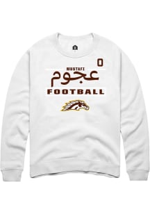 Mustafi Al-Gawari Western Michigan Broncos Mens White Football NIL Stacked Box Player Crew