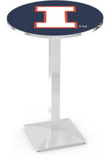 Illinois Fighting Illini Chrome Square Base Pub Table