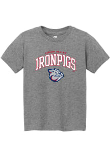 Summit Sportswear Lehigh Valley Ironpigs Toddler Graphite Arch Mascot Short Sleeve T-Shirt