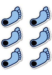 North Carolina Tar Heels 6 Pack Heel Auto Decal - Light Blue