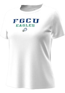 Under Armour Florida Gulf Coast Eagles Womens White Stacked over logo Tech Stretch Short Sleeve T-..
