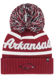 47 Arkansas Razorbacks Natural Spirited Cuff Pom Womens Knit Hat