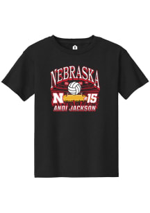 Andi Jackson  Rally Nebraska Cornhuskers Youth Black NIL Name Number Net Short Sleeve T-Shirt
