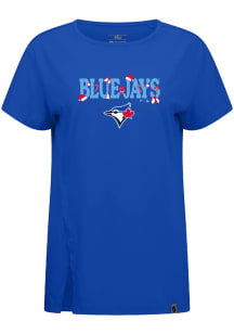 Levelwear Toronto Blue Jays Womens Blue Influx Festive Short Sleeve T-Shirt