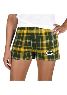 Concepts Sport Green Bay Packers Womens Gold Ultimate Flannel Shorts