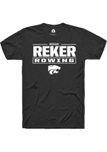 Regan Reker K-State Wildcats Black NIL Stacked Box Short Sleeve Player T Shirt