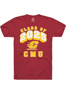Summit Sportswear Central Michigan Chippewas Maroon Class of 2025 Short Sleeve T Shirt
