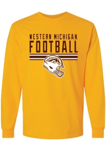 Summit Sportswear Western Michigan Broncos Gold Football Gold Out Long Sleeve T Shirt